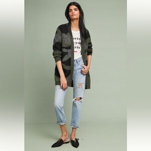 Anthropologie Moth Camo Cardigan